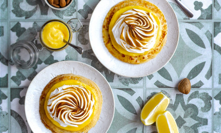 Mini crêpes comme une tarte au citron de Menton et aux amandes